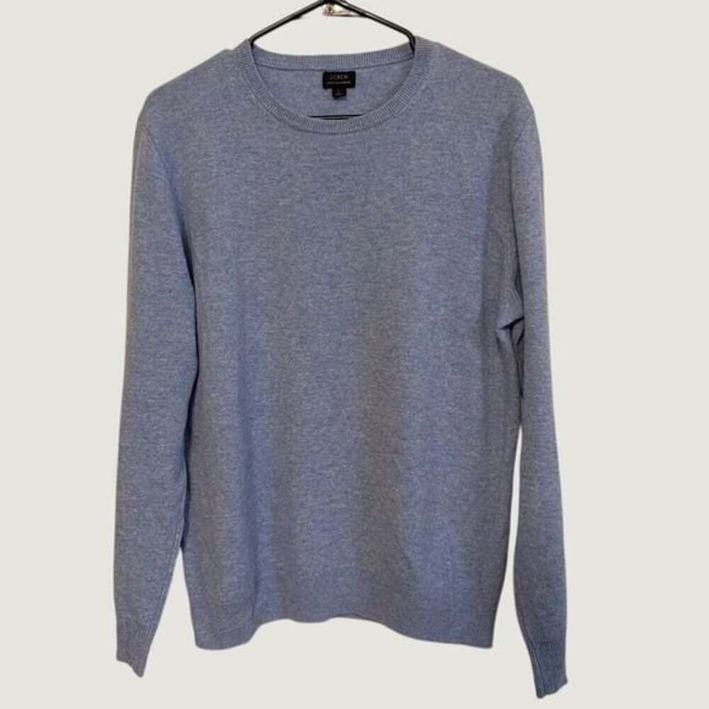 J.Crew Sweater Large Cashmere Crewneck Long Sleeve Blue Pullover Knit